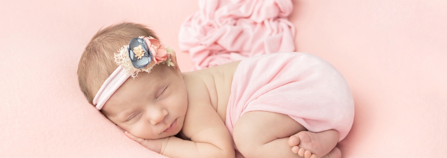 light pink newborn girl photo session inspiration